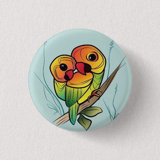 Untrennbare Papageien Button (Vorderseite)