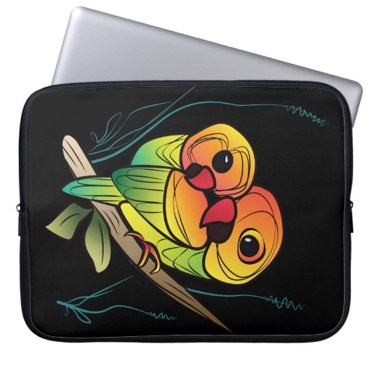 Untrennbare Papageien Laptopschutzhülle (Vorderseite)