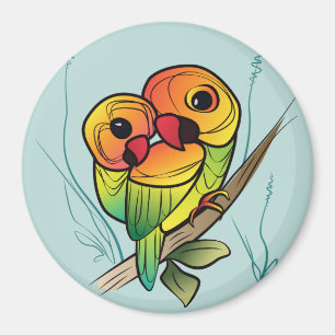 Untrennbare Papageien Magnet