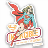 Unübertreffliche Supergirl Retro Grafik Aufkleber (Vorderseite)