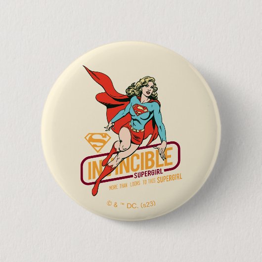 Unübertreffliche Supergirl Retro Grafik Button (Vorderseite)
