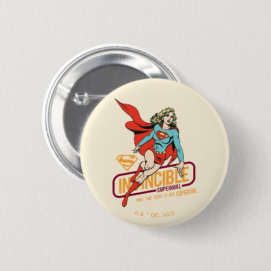 Unübertreffliche Supergirl Retro Grafik Button (Vorne & Hinten)