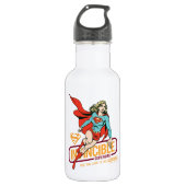 Unübertreffliche Supergirl Retro Grafik Edelstahlflasche (Vorderseite)