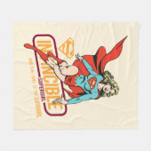 Unübertreffliche Supergirl Retro Grafik Fleecedecke (Vorderseite (Horizontal))