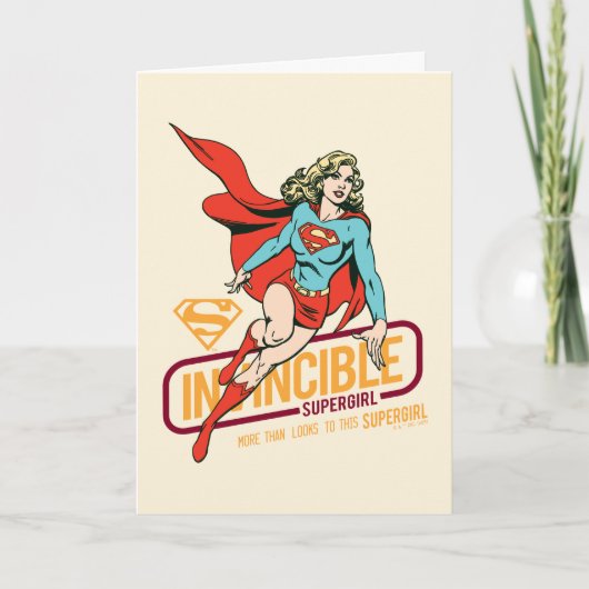 Unübertreffliche Supergirl Retro Grafik Karte (Vorderseite)