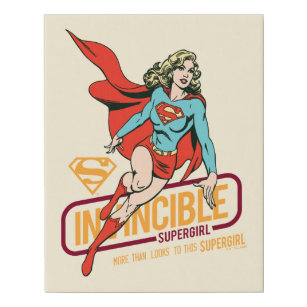 Unübertreffliche Supergirl Retro Grafik Künstlicher Leinwanddruck