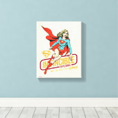 Unübertreffliche Supergirl Retro Grafik Leinwanddruck (Insitu (Holzboden))
