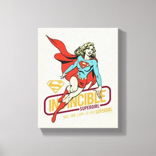 Unübertreffliche Supergirl Retro Grafik Leinwanddruck (Vorderseite)