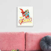 Unübertreffliche Supergirl Retro Grafik Leinwanddruck (Insitu (Wohnzimmer))