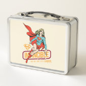 Unübertreffliche Supergirl Retro Grafik Metall Brotdose (Rückseite)