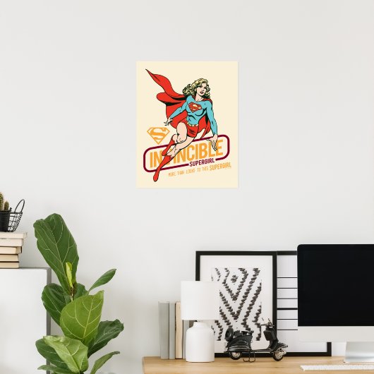 Unübertreffliche Supergirl Retro Grafik Poster (Heimbüro)