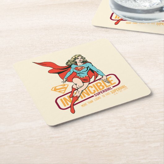 Unübertreffliche Supergirl Retro Grafik Rechteckiger Pappuntersetzer (angewinkelt)