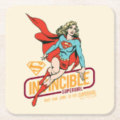 Unübertreffliche Supergirl Retro Grafik Rechteckiger Pappuntersetzer (Vorderseite)