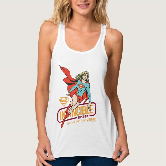 Unübertreffliche Supergirl Retro Grafik Tank Top (Vorderseite)