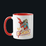 Unübertreffliche Supergirl Retro Grafik Tasse<br><div class="desc">Karo diese Retro-Grafik des Supergirl Fliegen,  mit den Worten: "Unbesiegbares Supergirl - Mehr als sieht aus zu diesem Supergirl"!</div>