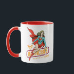 Unübertreffliche Supergirl Retro Grafik Tasse<br><div class="desc">Karo diese Retro-Grafik des Supergirl Fliegen,  mit den Worten: "Unbesiegbares Supergirl - Mehr als sieht aus zu diesem Supergirl"!</div>