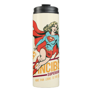 Unübertreffliche Supergirl Retro Grafik Thermosbecher