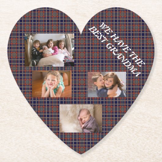 Unübertroffene Liebe Oma Touching Tribute Kariert Untersetzer (Vorderseite)