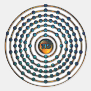 Ununpentium Molecule Runder Aufkleber