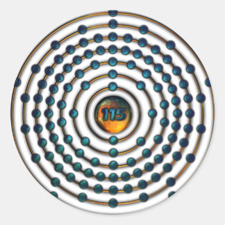 Ununpentium Molekül-T - Shirt Runder Aufkleber