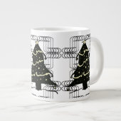 Unusual Cool Novel Chic Modern Christmas Tree Jumbo-Tasse (Vorderseite Rechts)