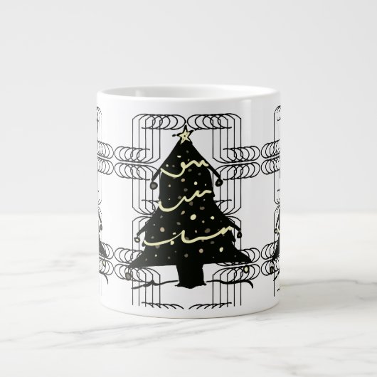 Unusual Cool Novel Chic Modern Christmas Tree Jumbo-Tasse (Vorderseite)
