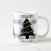 Unusual Cool Novel Chic Modern Christmas Tree Jumbo-Tasse (Rechts)