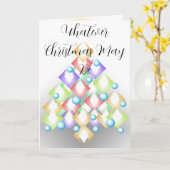 Unusual Minimalist Modern Christmas Tree Greetings Karte (Gelbe Blume)