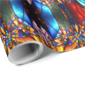 Unusual Vibrant Colorful Patterned Christmas Geschenkpapier (Rolleneckpunkt)