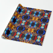 Unusual Vibrant Colorful Patterned Christmas Geschenkpapier (Ungerollt)