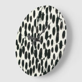 Unveränderliches schwarzes Aquarell I | Große Wanduhr (Winkel)