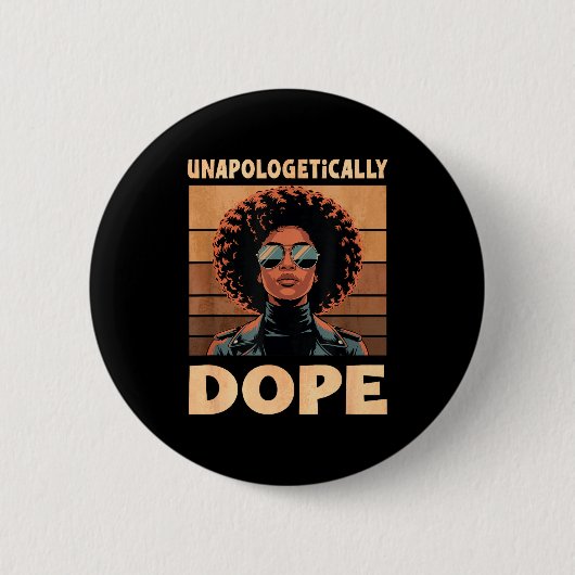 Unverblümt Afro Frau Vintage 70er Button (Vorderseite)
