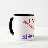 Unverblümt Atheistisch Tasse (Vorderseite Links)