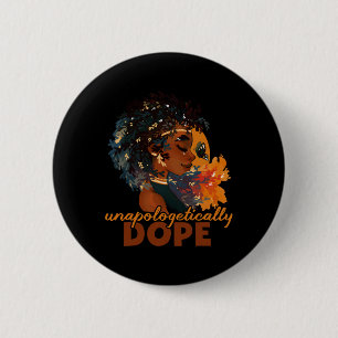 Unverblümt Drug Melanin Floral Königin Schwarz G Button