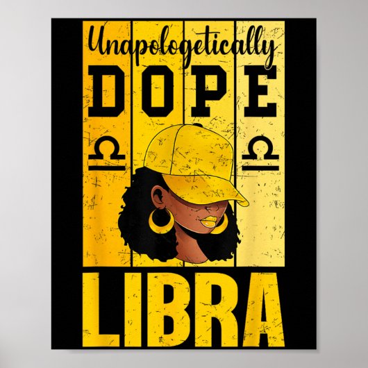 Unverblümt Libra Schwarze Frau Cap Zodiac Poster (Vorne)