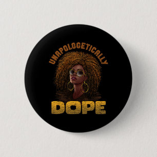 Unverblümt süchtig machende afroamerikanische Frau Button