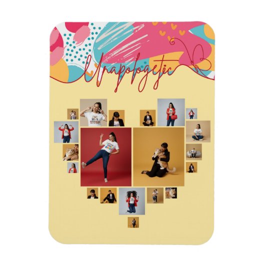 Unverblümte Personalisierte Feminine Fotocollage Magnet (Vertikal)