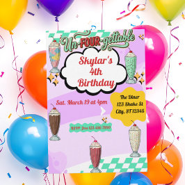Unvergesslich, Milkshake Retro 4. Geburtstag Einladung