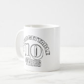 unvergessliche 10 Jahre Kaffeetasse (Vorderseite Links)