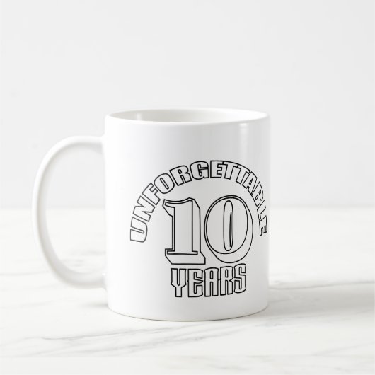 unvergessliche 10 Jahre Kaffeetasse (Links)