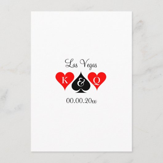 Unvergesslicher Hochzeitsempfang Las Vegas Menükarte (Rückseite)