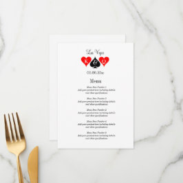 Unvergesslicher Hochzeitsempfang Las Vegas Menükarte