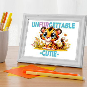 Unvergessliches Süßes Spaß Wortspiel. Baby-Tiger C Fotodruck