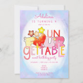 Unvergessliches Sweet Heart Girl 4. Geburtstag Par Einladung (Vorderseite)