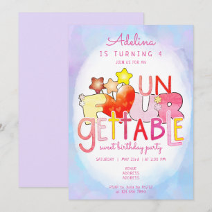 Unvergessliches Sweet Heart Girl 4. Geburtstag Par Einladung
