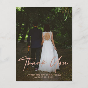 Unverkennbar   Imitats Rose Gold Wedding Foto Viel Postkarte