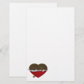 unverpackte Schokoladenherz-Liebe Briefpapier (Vorne/Hinten)