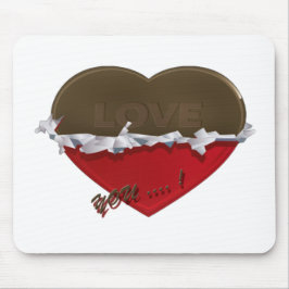 unverpackte Schokoladenherz-Liebe Mousepad