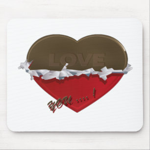 unverpackte Schokoladenherz-Liebe Mousepad