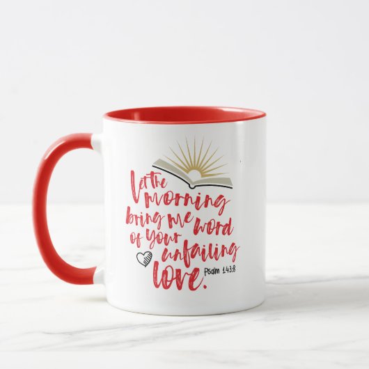 UNVERSAGT LIEBE Psalm Bibel Red Scripture Coffee Tasse (Links)